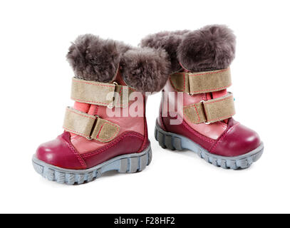 Children's winter boots isolated on white background Stock Photo - Alamy