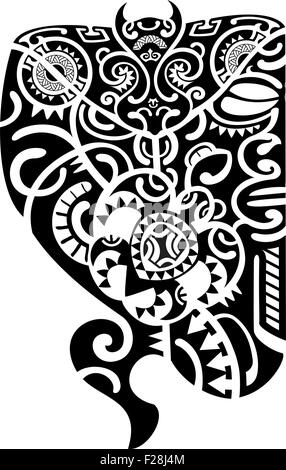 Maori tattoo design is on white Stock Vector