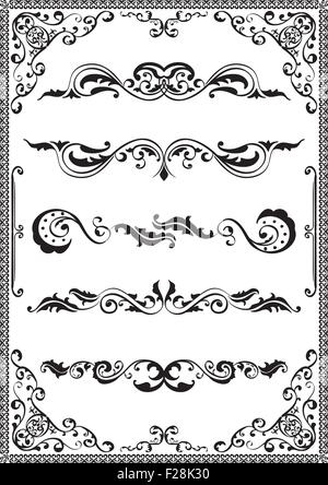 Victorian scrolls ornament on white Stock Vector