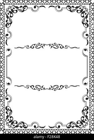 Nice baroque book page isolated on white Stock Vector Image & Art - Alamy