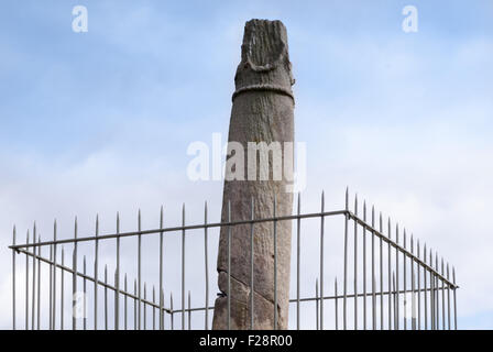 Eliseg's Pillar or Croes Elisedd erected in the 9th century by Prince Cyngen ap Cadell of Powys near to Valle Crucis Abbey Llangollen Wales Stock Photo