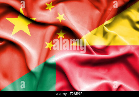 Waving flag of Benin and Stock Photo