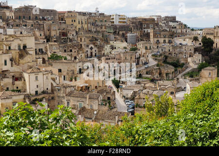 Panorama of Sasso Barisano, Matera, Basilicata, Italy. Stock Photo