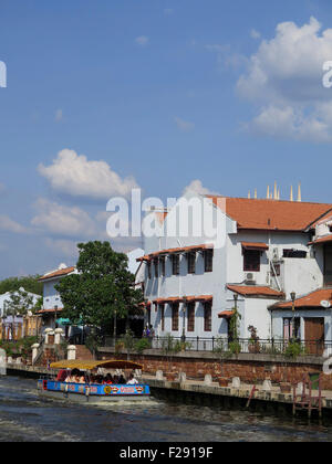 Cruise boat on Melaka river, Melaka (Malacca), Malaysia, Asia Stock Photo