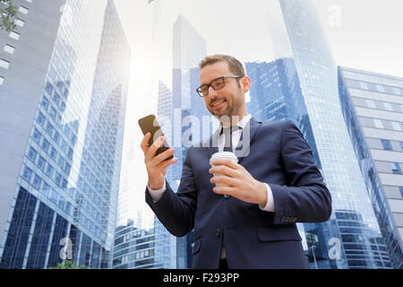 Businessman having a coffee break Stock Photo