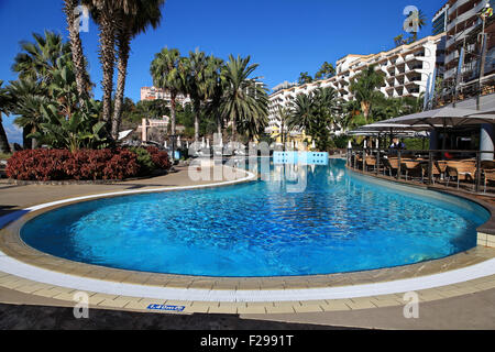 Swimming Pool, Royal Savoy Hotel, Funchal, Madeira, Portugal Stock Photo