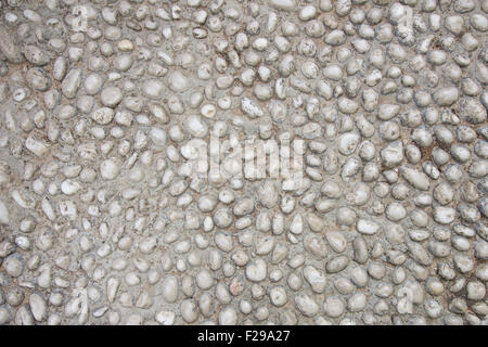 Close-up of an old cobblestone road, viewed from above. Stock Photo
