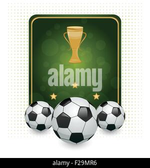 Football layout with champion cup and place for your text Stock Vector