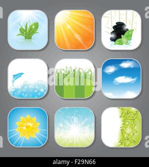 Set various backgrounds for the app icons Stock Vector