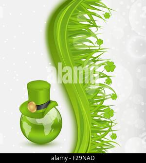 Hat around Globe on St. Patrick's Day Stock Vector