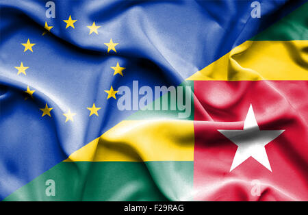 Waving flag of Togo and Stock Photo