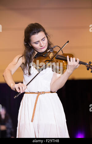 woman playing violin Stock Photo