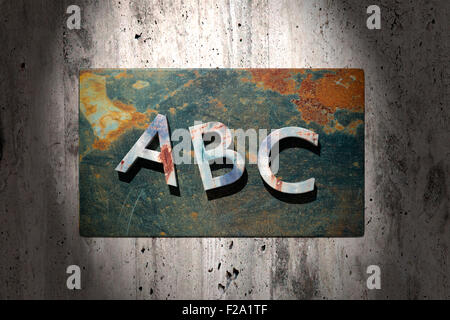 3d rendering of old and rustic abc letters Stock Photo - Alamy