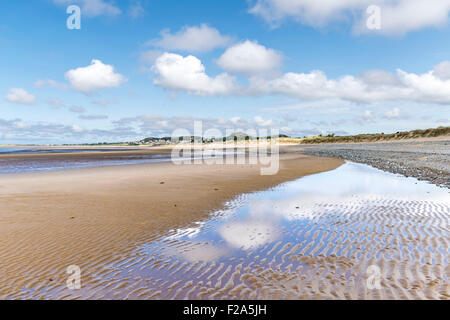 Morfa Conwy beach on the North Wales Coast looking towards Deganwy Stock Photo