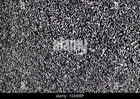 Television static noise, broadcast fail, crt kinescope TV noise and snow Stock Photo