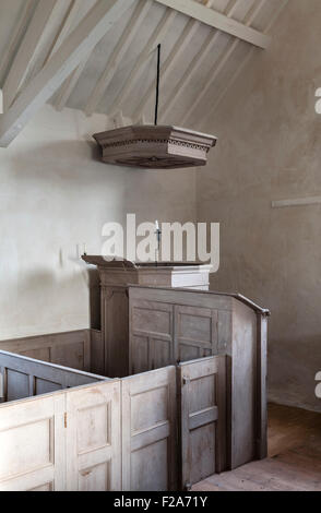 Penllech, on the Lleyn peninsula, Gwynedd, Wales, UK. The remote and now redundant St Mary's Church - interior Stock Photo