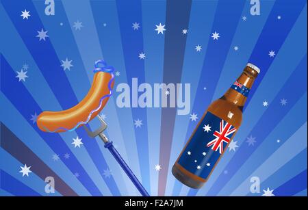 Vector Conceptual Australian Day Illustration, Gradient Mesh and Transparency Used Stock Vector