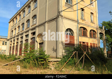 Abandoned buildings of the former hospital 'Ospedale al mare' in Lido, Teatro Marinoni Stock Photo