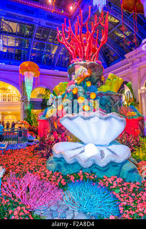 Summer season in Bellagio Hotel Conservatory & Botanical Gardens in Las Vegas Stock Photo