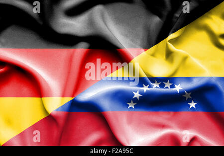 Waving flag of Venezuela and Stock Photo