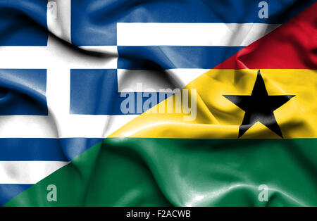 Waving flag of Ghana and Stock Photo