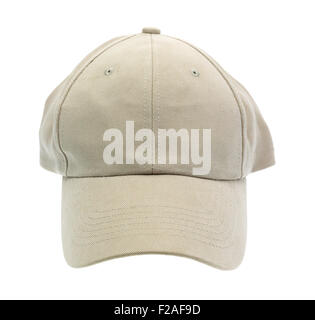 Front view a baseball cap with no emblem on a white background. Stock Photo