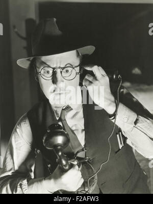 Mysterious phone call (OLVI008 OU302 F) Stock Photo