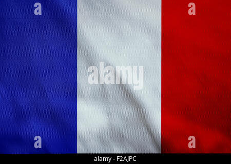 Fabric texture of the flag of France Stock Photo