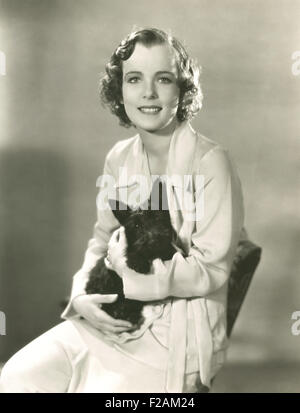 Her first dog (OLVI007 OU611 F) Stock Photo