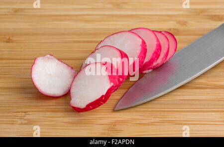 Ripe White Radish Knife Wooden Cutting Board High Quality Photo