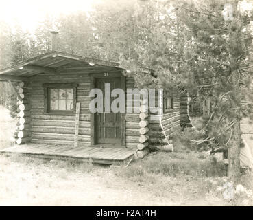 Log cabin in the woods (OLVI007 OU547 F) Stock Photo