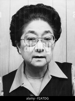 Iva Toguri D'Aquino in 1976, when Japanese-American group sought her Presidential Pardon. She was convicted for treason in 1949 Stock Photo