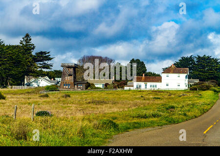 A house in the town of Mendocino California along Highway 1 and the North Coast Stock Photo