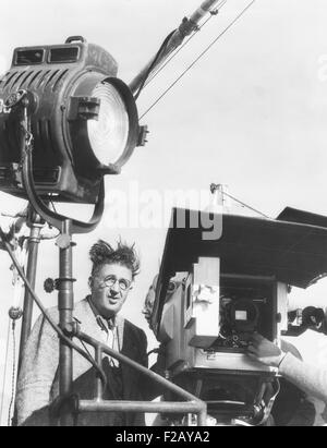 Cameraman Karl Freund working on the 'Parnell' set in July 1937. The MGM movie was directed John M. Stahl and starred Clark Gable and Myrna Loy. The film is listed in 'The Fifty Worst Films of All Time (And How They Got That Way)' a 1978 book by Harry Medved. (CSU 2015 9 824) Stock Photo