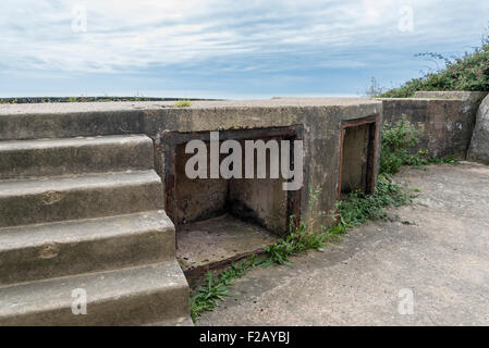 The eastern gun emplacement of the Emergency Coast battery built in 1941 as part of the WW2 defences for Newhaven Stock Photo