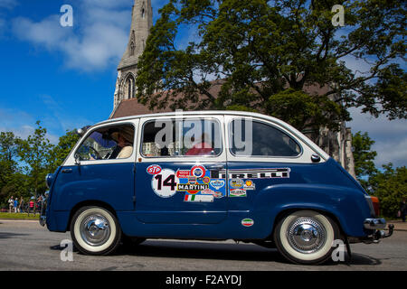 Blue Fiat 600 multipla, Copenhagen, Denmark Stock Photo