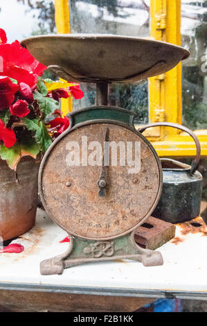 Old, rusty weighing scales Stock Photo