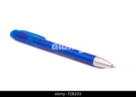 Blue Ballpoint Pen Isolated On White background Stock Photo