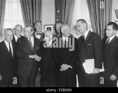 President Eisenhower meeting with Richard Nixon and Milton Eisenhower ...