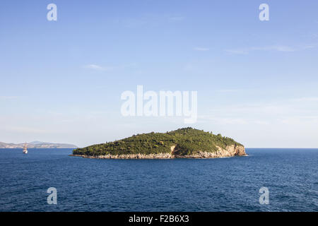 Lokrum Island near Dubrovnik on the Adriatic Sea in Croatia. Copy space. Stock Photo