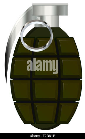hand grenade vector illustration isolated on white background Stock ...