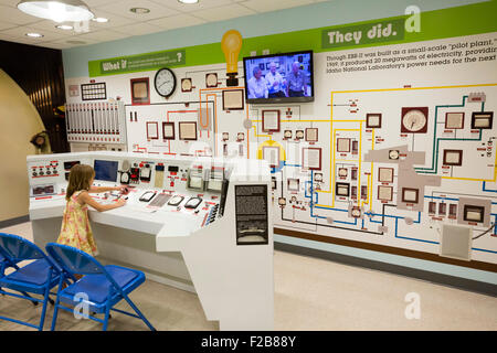 Arco, Idaho - A replica of the control room of the Experimental Breeder Reactor No. 2 (EBR-2), which operated from 1964 to 1994. Stock Photo