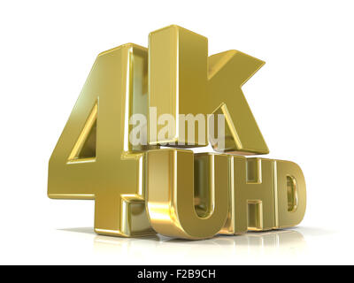 Ultra HD (high definition) resolution technology. 4K UHD concept. 3D render illustration isolated on white background Stock Photo