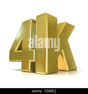 Ultra HD (high definition) resolution technology. 4K concept. 3D render illustration isolated on white background Stock Photo