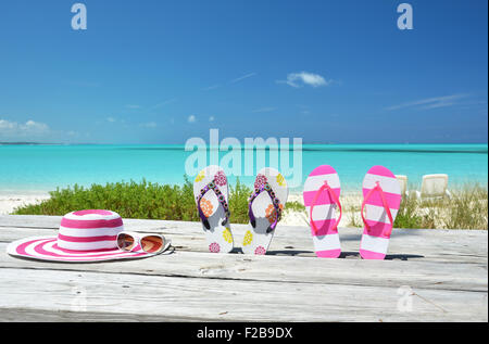 Beach scene, Great Exuma, Bahamas Stock Photo