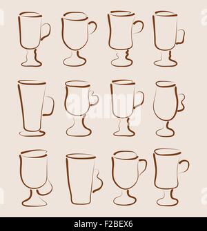 Sketch set coffee design elements - vector Stock Vector Image & Art - Alamy