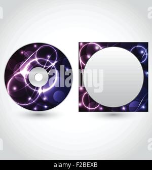 Cd disk packing design template Stock Vector