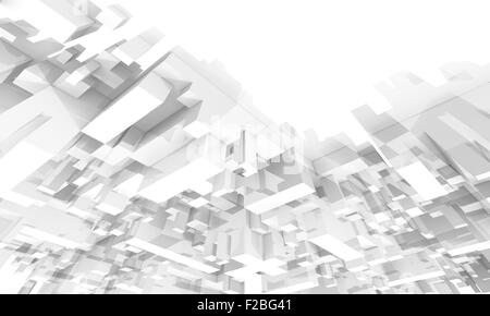 Abstract 3d geometric digital background with perspective effect Stock Photo