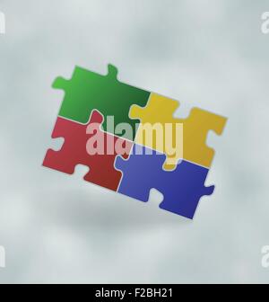 set of colorful jigsaw puzzle pieces template vector illustration Stock ...