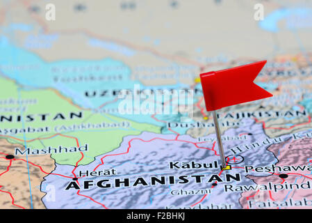 Kabul Pinned On A Map Of Asia Stock Photo Alamy   Kabul Pinned On A Map Of Asia F2bhkj 